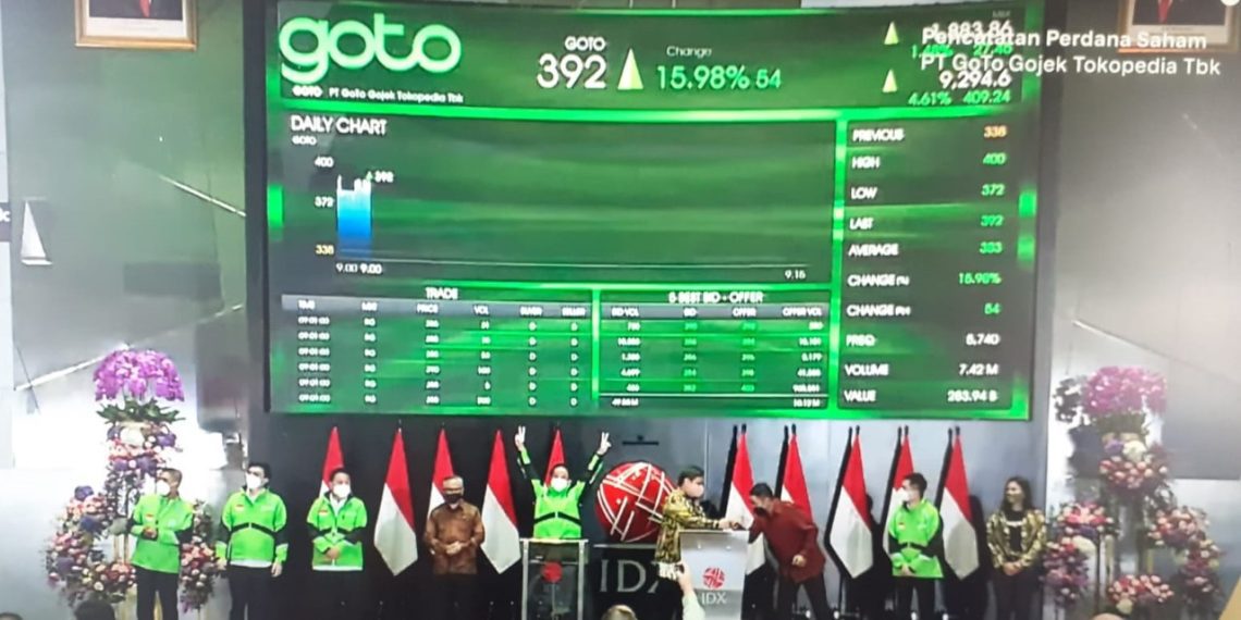 Market Cap GOTO Naik Jadi Rp452,43 Triliun